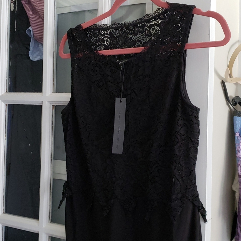 Brand new Symphony black lace mini dress